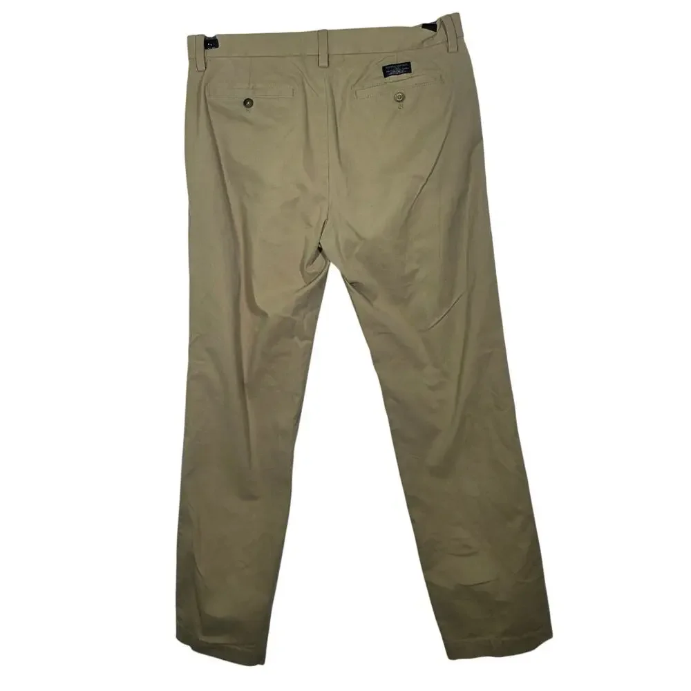 Banana Republic Emerson Chino Khaki Pants 100% Cotton Mens 33x32